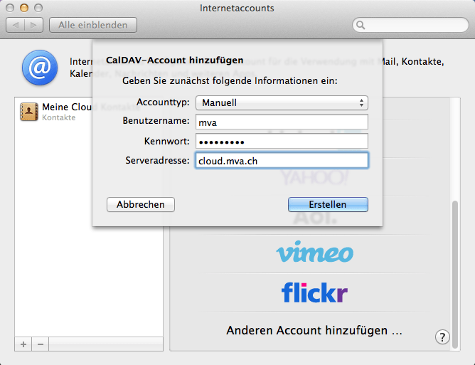 OS X Internetaccounts CalDAV